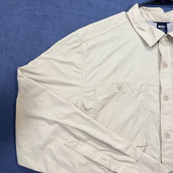 REI Co-Op Mens Yellow Long-Sleeve Button-Up Shirt Size Large Outdoor Hiking - Picture 9 of 14